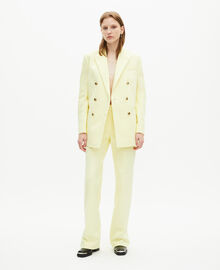 The Kooples FEMME YELLOW pantalon costume en coton bleu