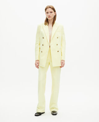 The Kooples WOMEN YELLOW wide-leg suit pants in yellow cotton