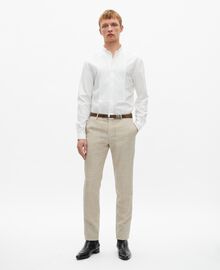 The Kooples HOMME BEIGE pantalon de costume en laine coupe ajustée beige