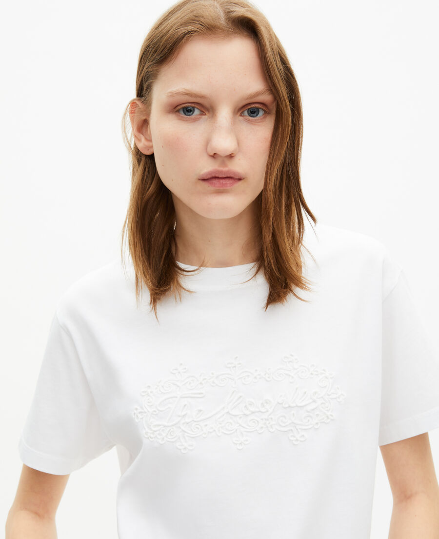 The Kooples FEMME WHITE t-shirt avec broderie logo blanc