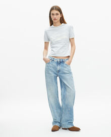The Kooples FEMME LIGHT BLUE t-shirt avec sérigraphie bleu clair
