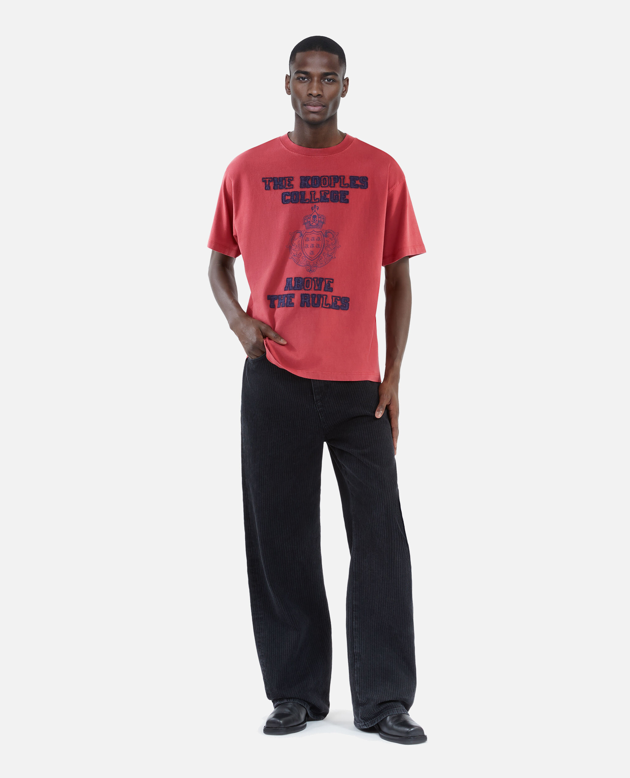T-shirt avec sérigraphie rouge, RED / BURGUNDY, hi-res image number null