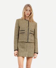 The Kooples FEMME BLACK / GOLD veste courte noire et dorée
