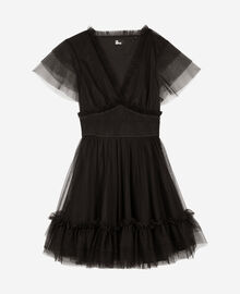 The Kooples FEMME BLACK robe courte en tulle noire
