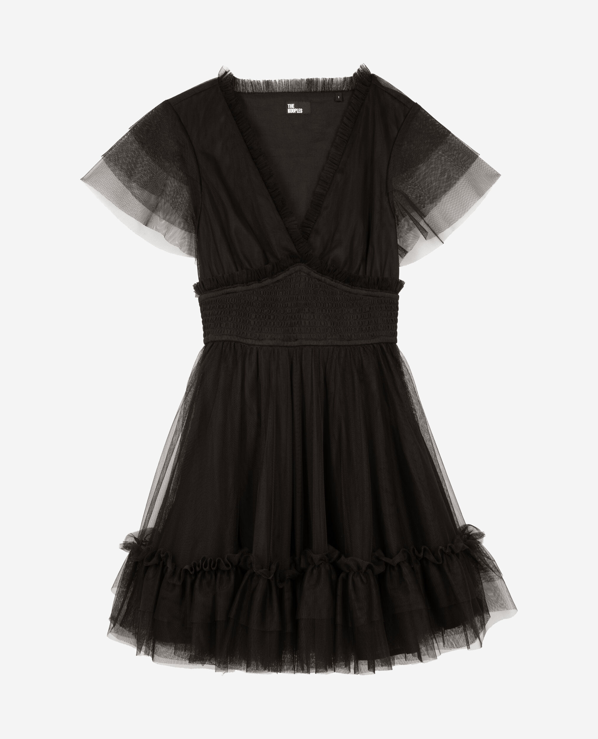 Robe courte en tulle noire, BLACK, hi-res image number null