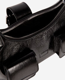 The Kooples FEMME BLACK sac amelia small en cuir craquelé noir