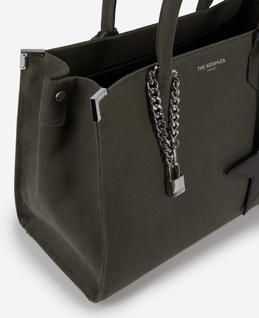 The Kooples DAMEN KAKI khakifarbene ming tasche aus canvas