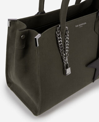 The Kooples DAMEN KAKI khakifarbene ming tasche aus canvas