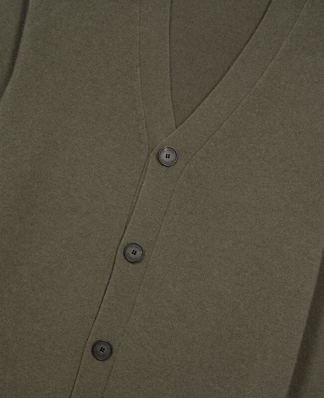 The Kooples HOMME OLIVE KAKI cardigan en cachemire kaki