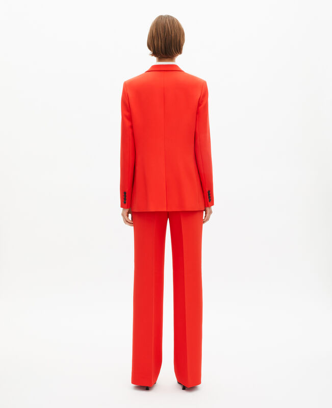 The Kooples FEMME ORANGE veste tailleur orange en crêpe