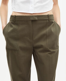 The Kooples FEMME KAKI pantalon large en coton kaki