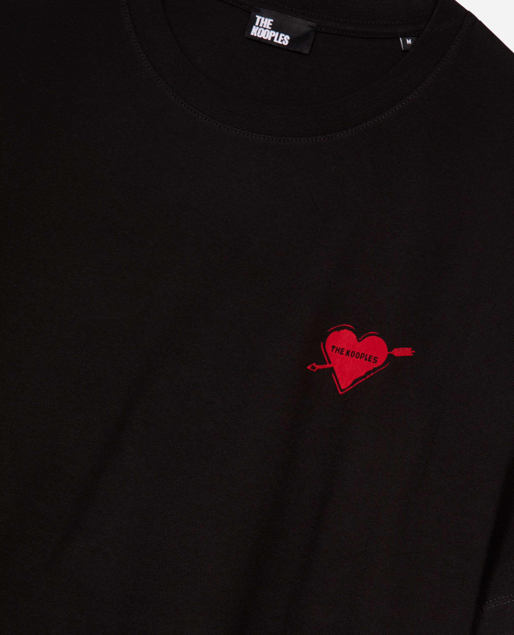 T-shirt avec flocage coeur noir, BLACK, hi-res image number null