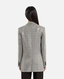 The Kooples FEMME GREY veste à sequins prince de galles grise