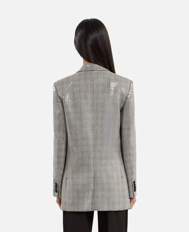 The Kooples FEMME GREY veste à sequins prince de galles grise