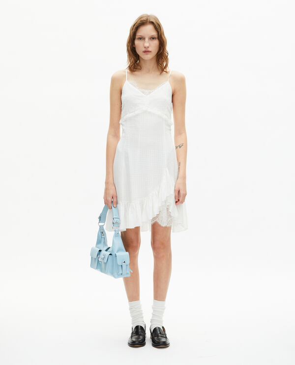 The Kooples FEMME ECRU robe courte avec dentelle écrue