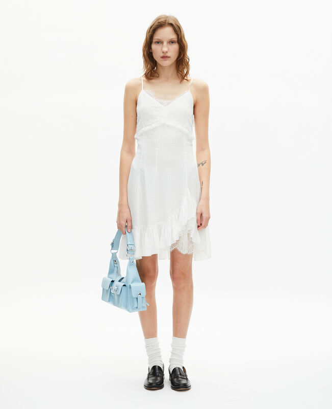 The Kooples FEMME ECRU robe courte avec dentelle écrue