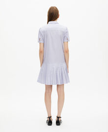 The Kooples FEMME BLUE WHITE robe courte col chemise à rayures bleue
