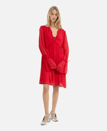 The Kooples FEMME RED / BURGUNDY robe courte avec volants rouge