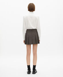 The Kooples FEMME BROWN jupe courte prince de galles en laine marron