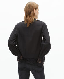 The Kooples FEMME BLACK blouse avec guipure noire