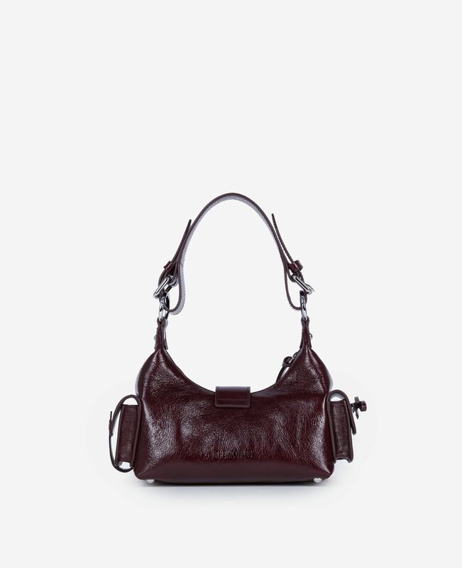 The Kooples FEMME BORDEAUX sac amelia small en cuir craquelé bordeaux