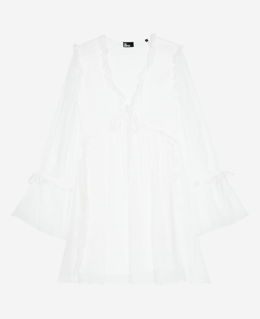 The Kooples FEMME ECRU robe courte avec volants écru