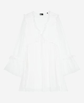The Kooples FEMME ECRU robe courte avec volants écru