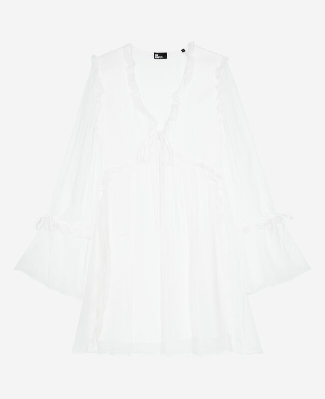 The Kooples FEMME ECRU robe courte avec volants écru