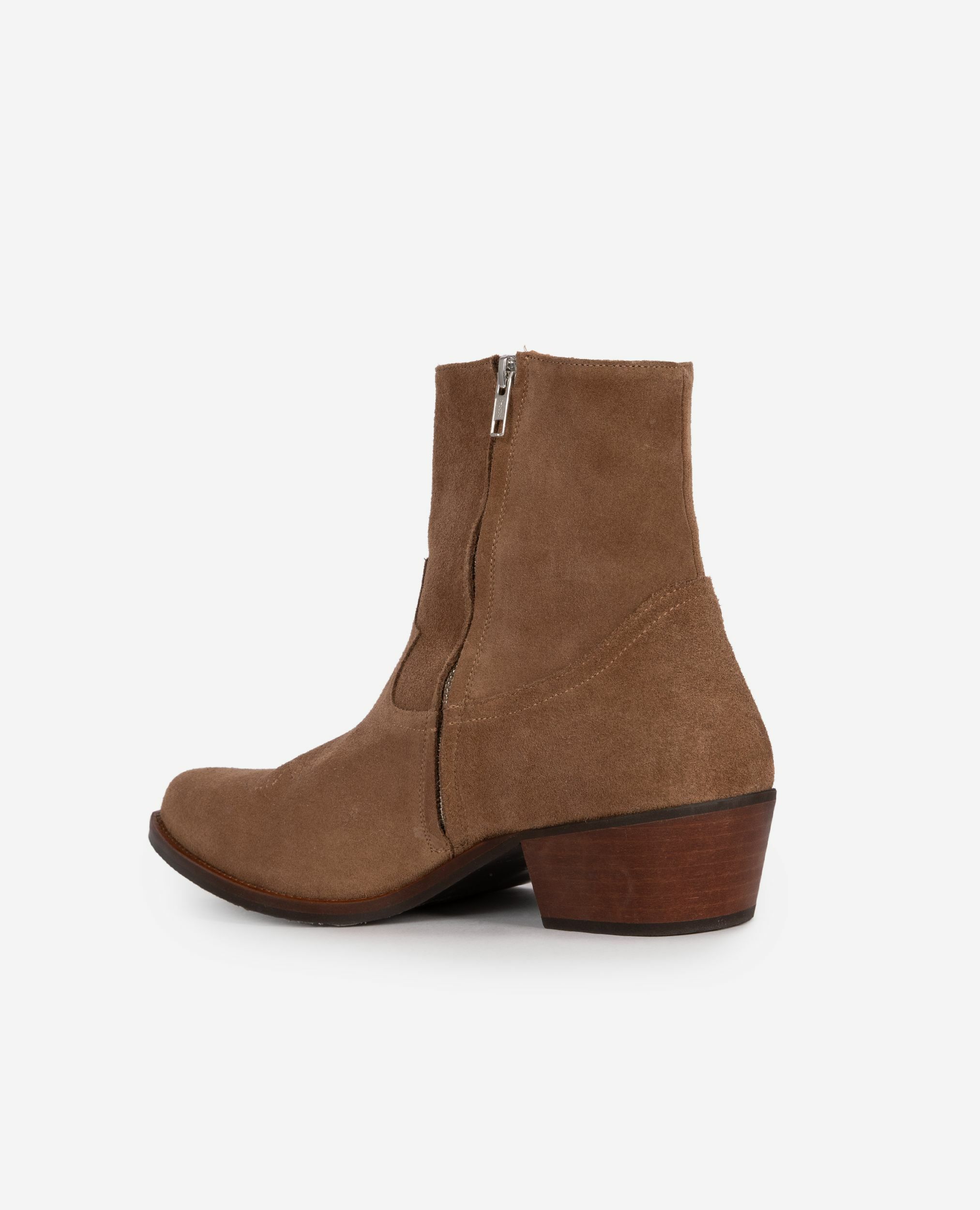 Bottines western en cuir marron, BROWN, hi-res image number null