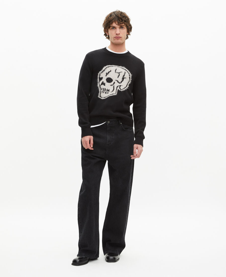 The Kooples MEN BLACK-ECRU black skull sweater