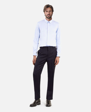 The Kooples MEN DARK NAVY blue pinstripe suit pants