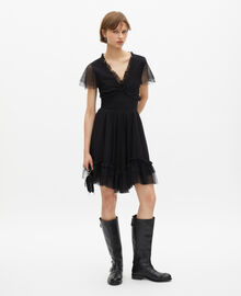 The Kooples FEMME BLACK robe courte en tulle noire
