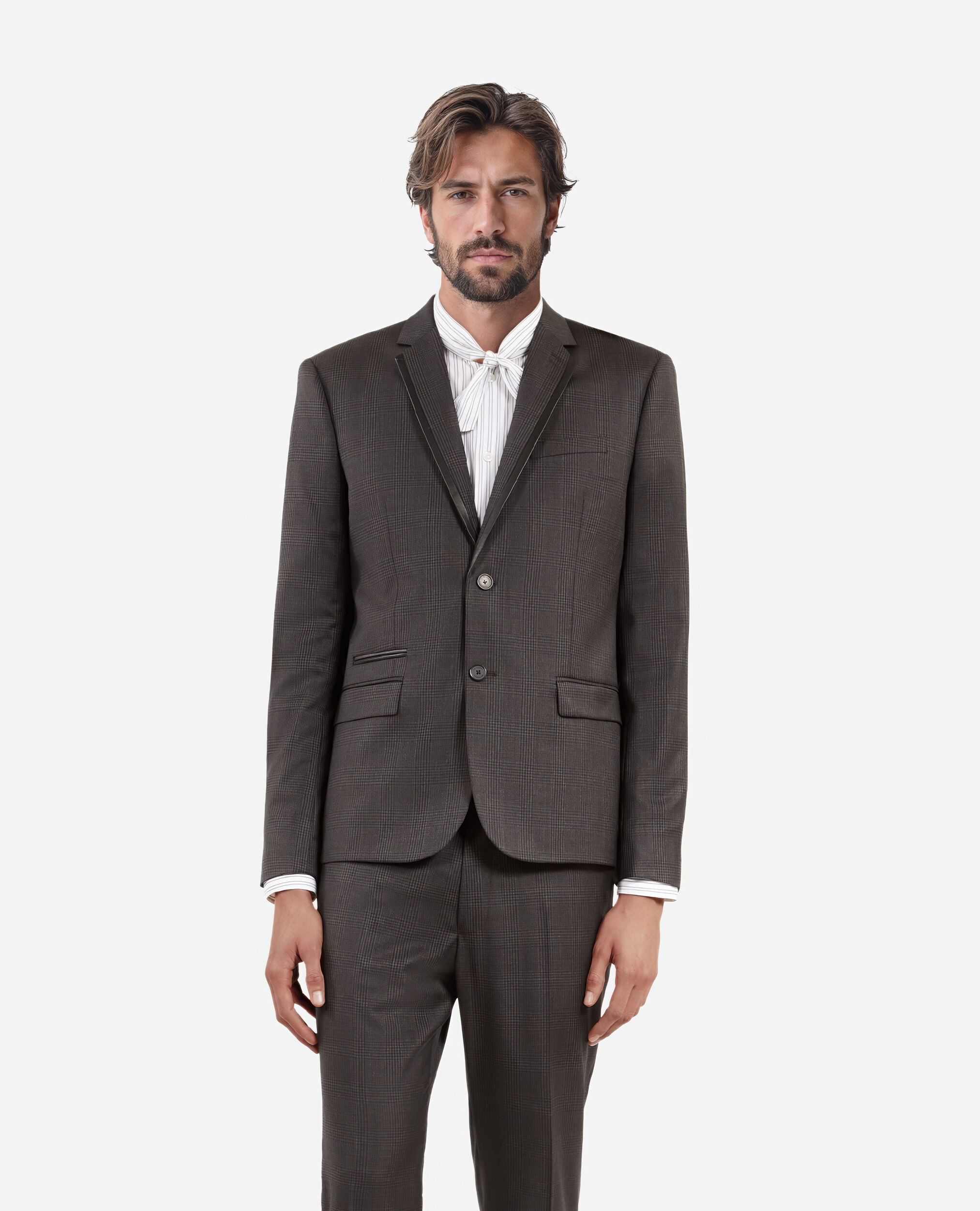 Veste de costume en laine prince de Galles grise, DARK GREY, hi-res image number null