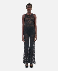 The Kooples FEMME BLACK pantalon flare en dentelle noir