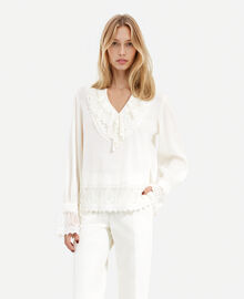 The Kooples FEMME ECRU blouse avec guipure écrue