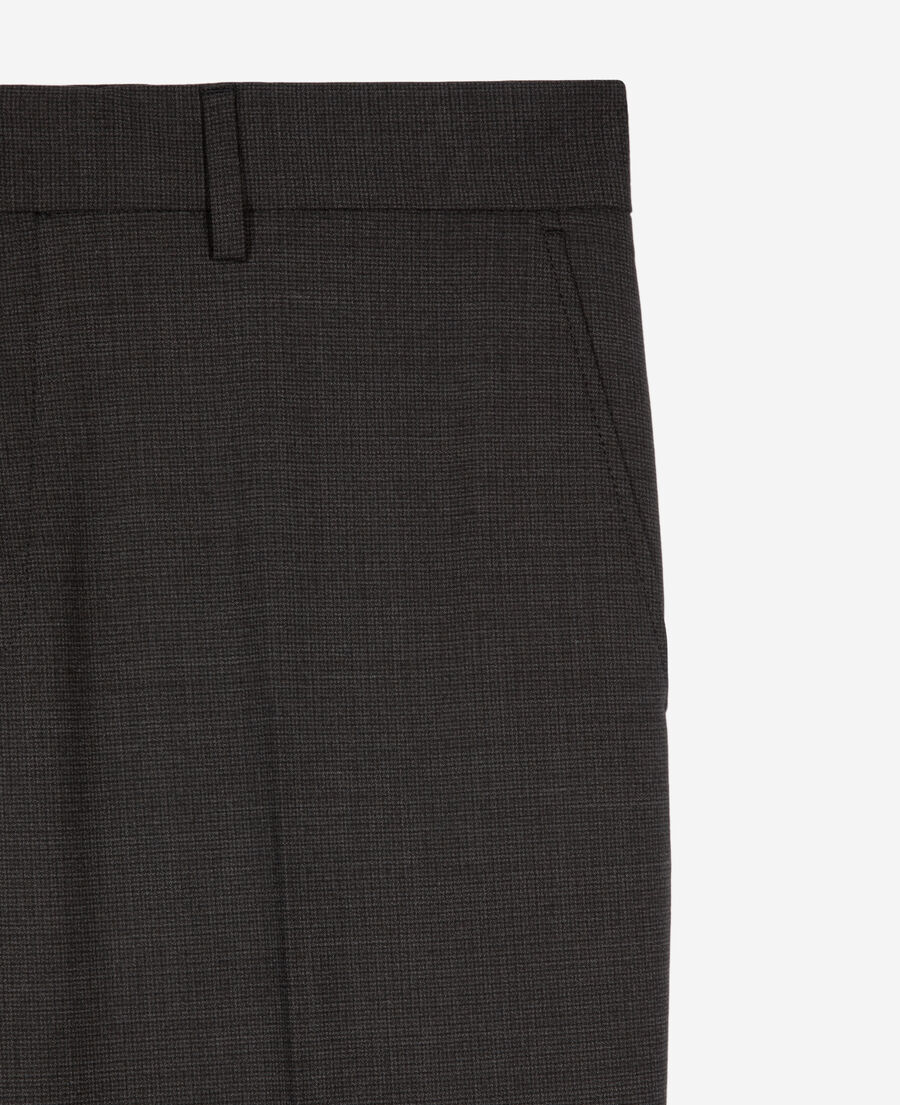 The Kooples MEN BLACK GREY black micro check wool blend suit pants