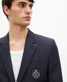 The Kooples HOMME NAVY veste de costume effet denim bleue
