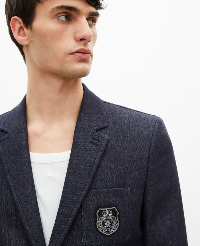 The Kooples HOMME NAVY veste de costume effet denim bleue