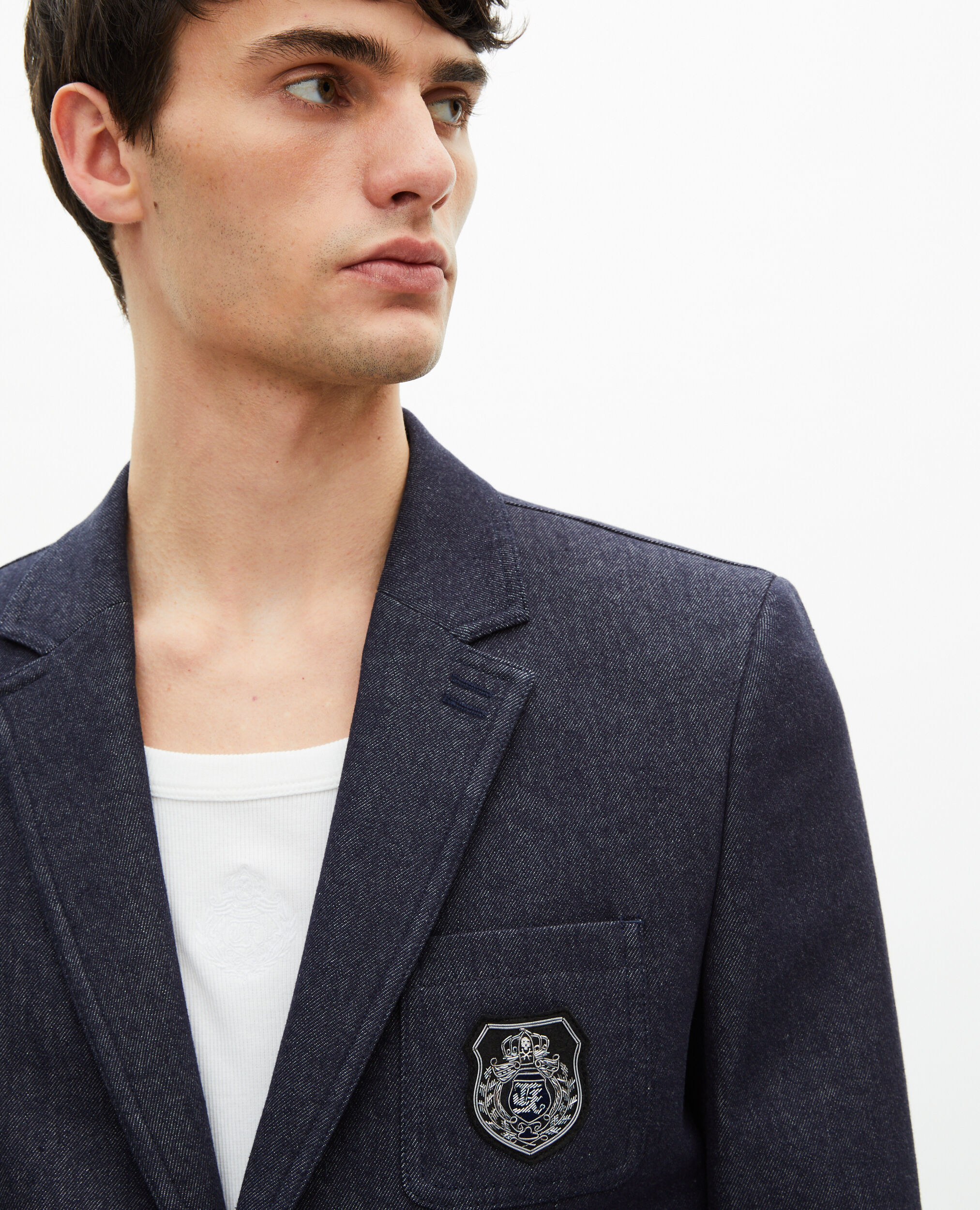 Veste de costume effet denim bleue, NAVY, hi-res image number null