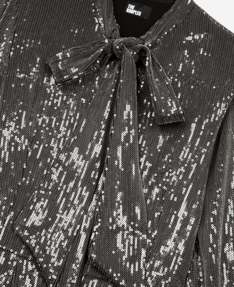 The Kooples WOMEN GREY grey sequin short dress