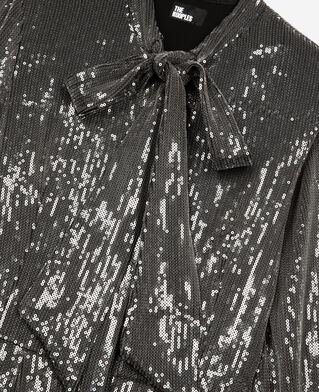 The Kooples WOMEN GREY grey sequin short dress