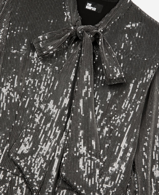 The Kooples FEMME GREY robe courte à sequins grise