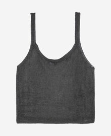 The Kooples FEMME GREY SILVER débardeur effet cotte de maille gris
