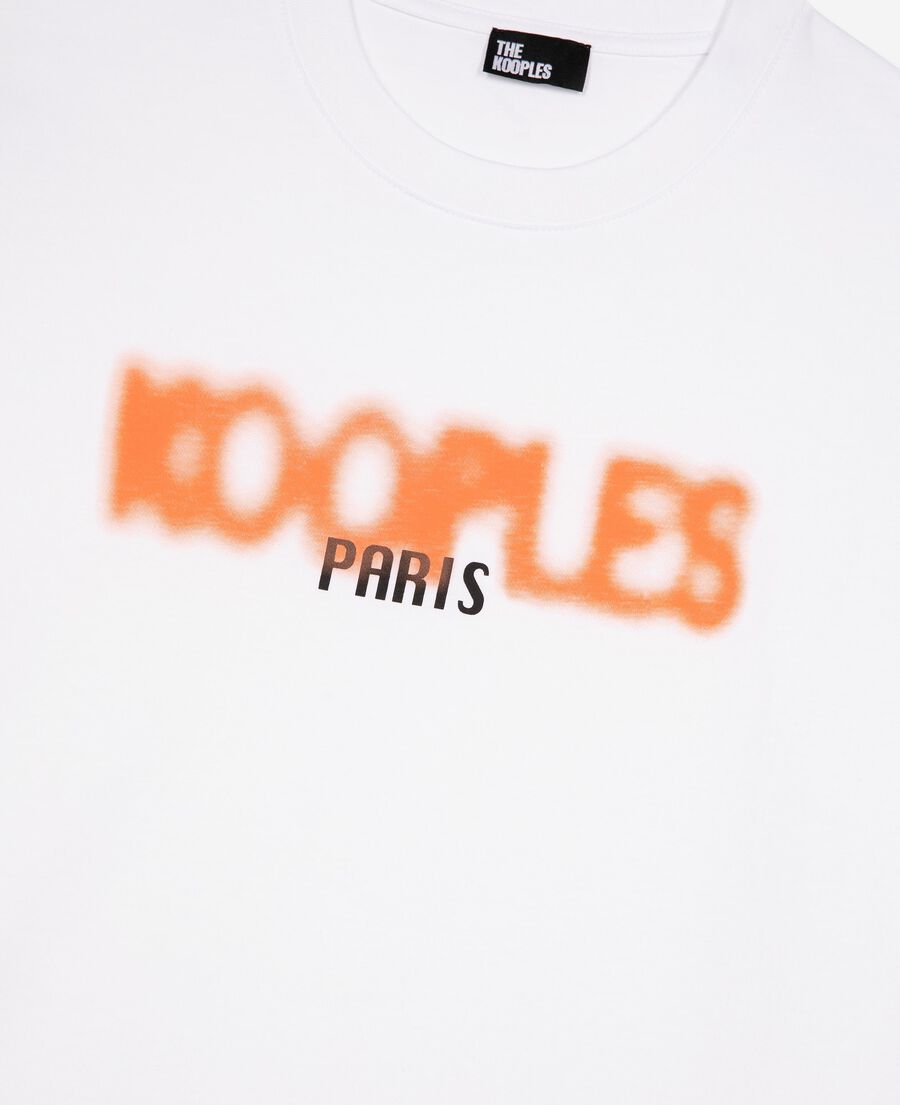 The Kooples HOMME WHITE t-shirt avec sérigraphie tag blanc
