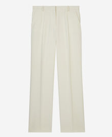 The Kooples FEMME ECRU pantalon tailleur en crêpe coupe droite écru
