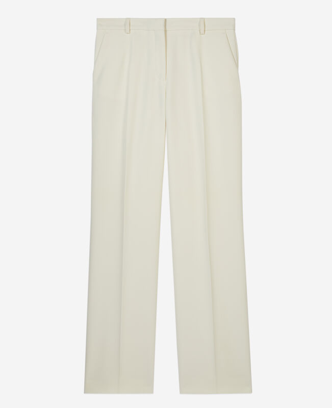 The Kooples FEMME ECRU pantalon tailleur en crêpe coupe droite écru