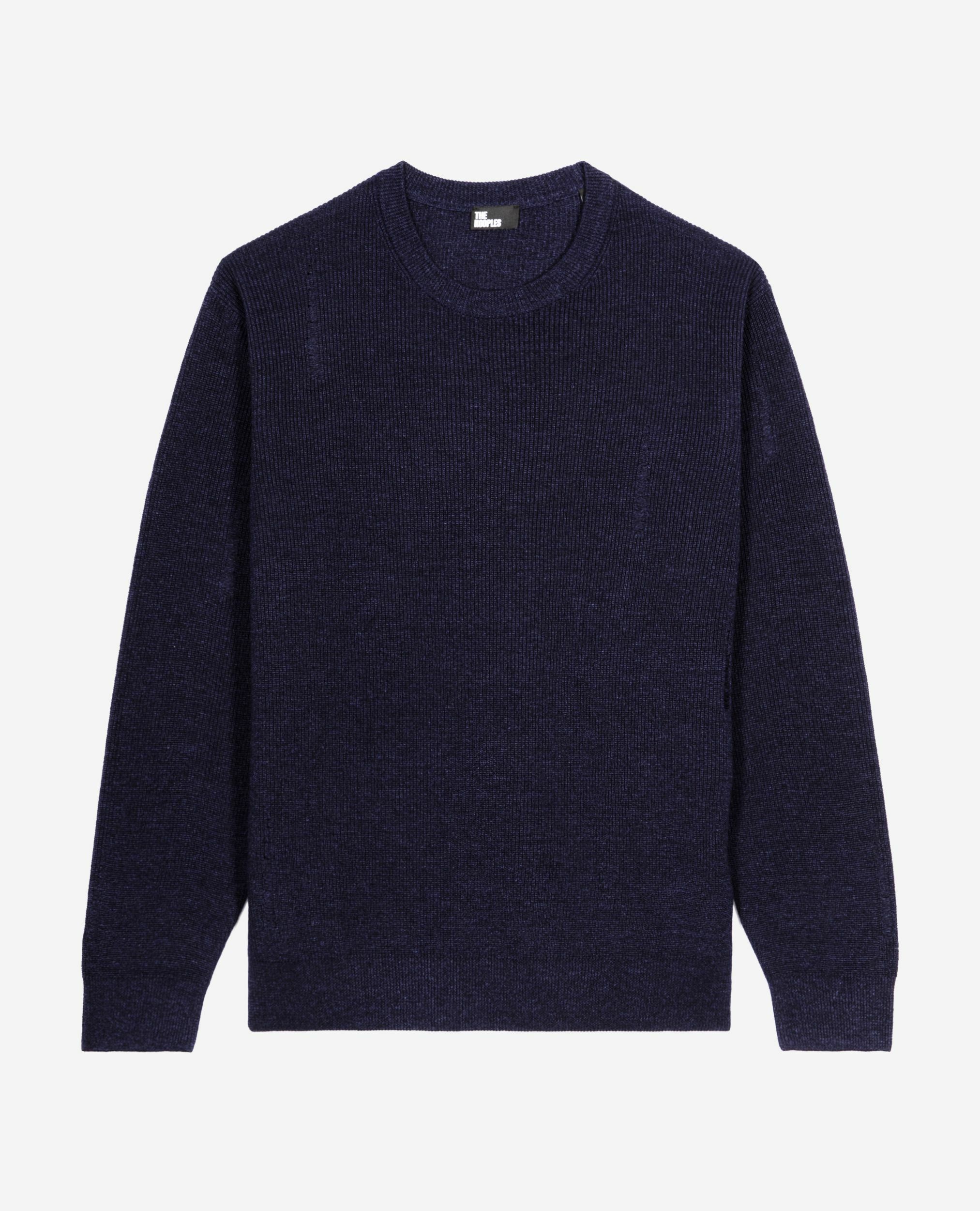 Pull en laine et lin marine, NAVY, hi-res image number null