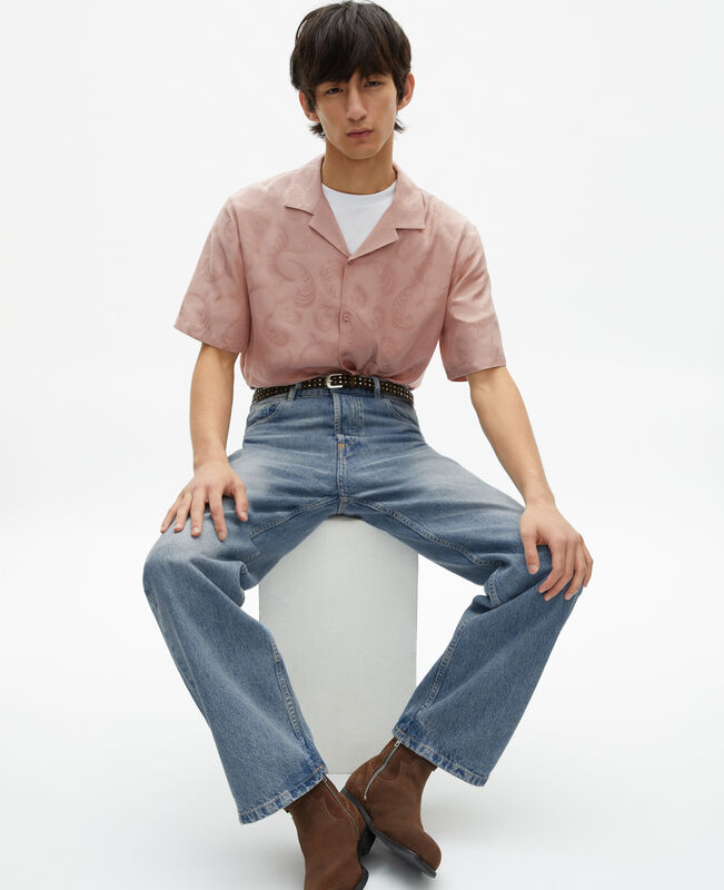 The Kooples HOMME LILA chemise manches courtes en jacquard rose