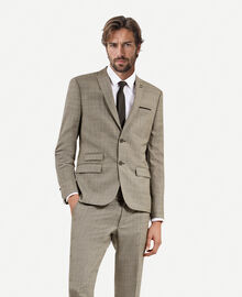 The Kooples HOMME BEIGE MELANGE veste de costume en laine prince de galles beige