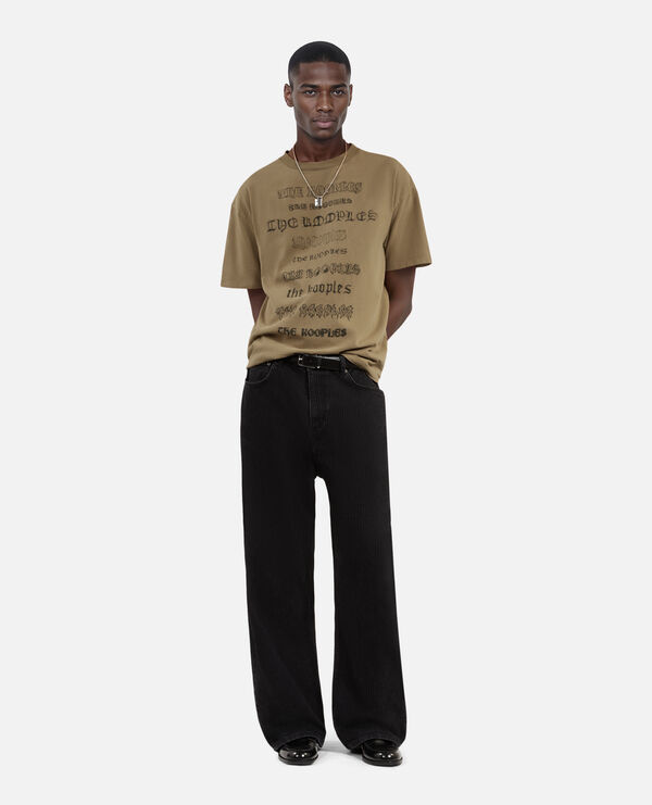 The Kooples HOMME LIGHT BROWN t-shirt avec sérigraphie marron